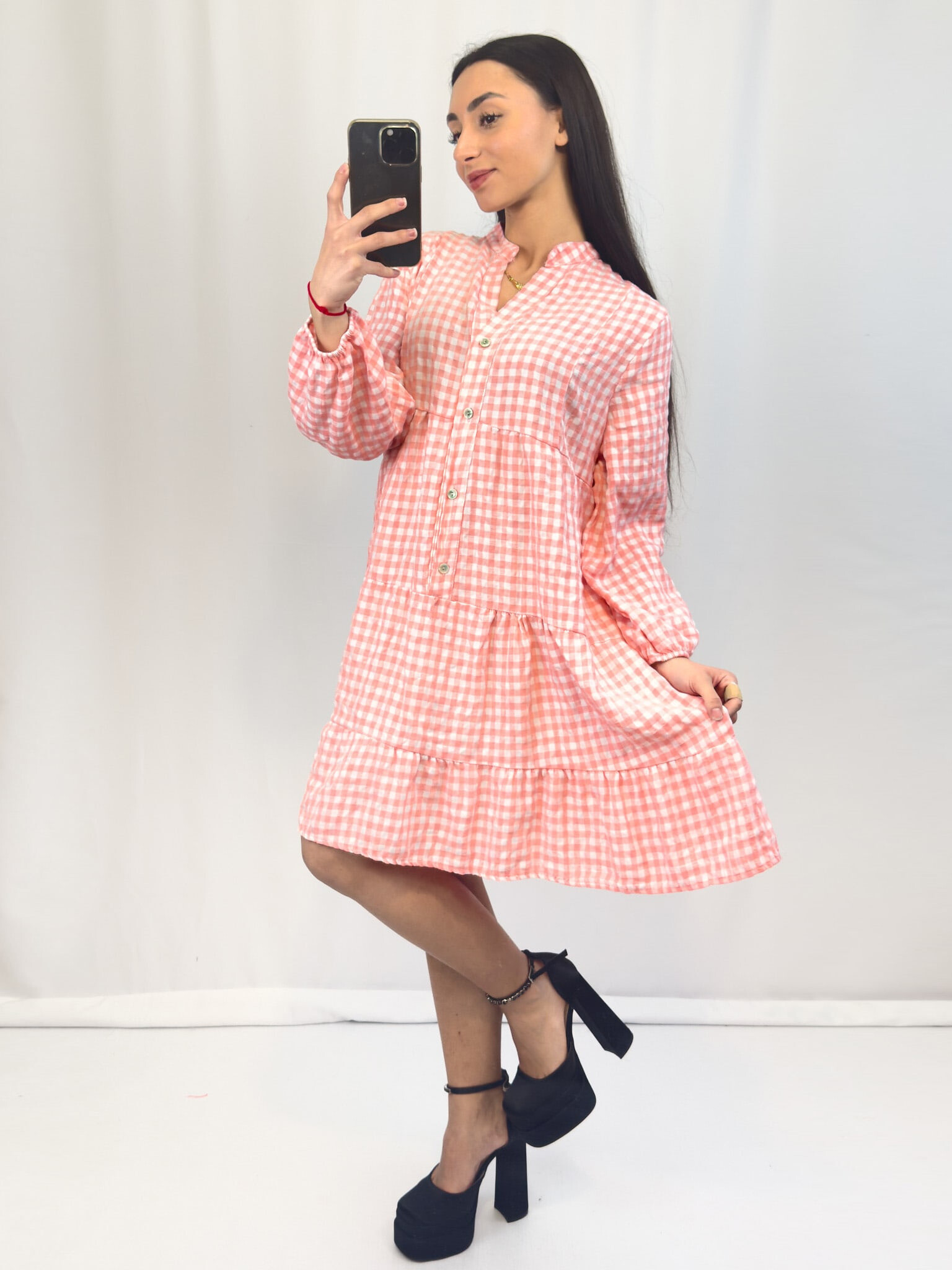 Wholesaler V&L BRAND - Casual dress for women with colorful checks
