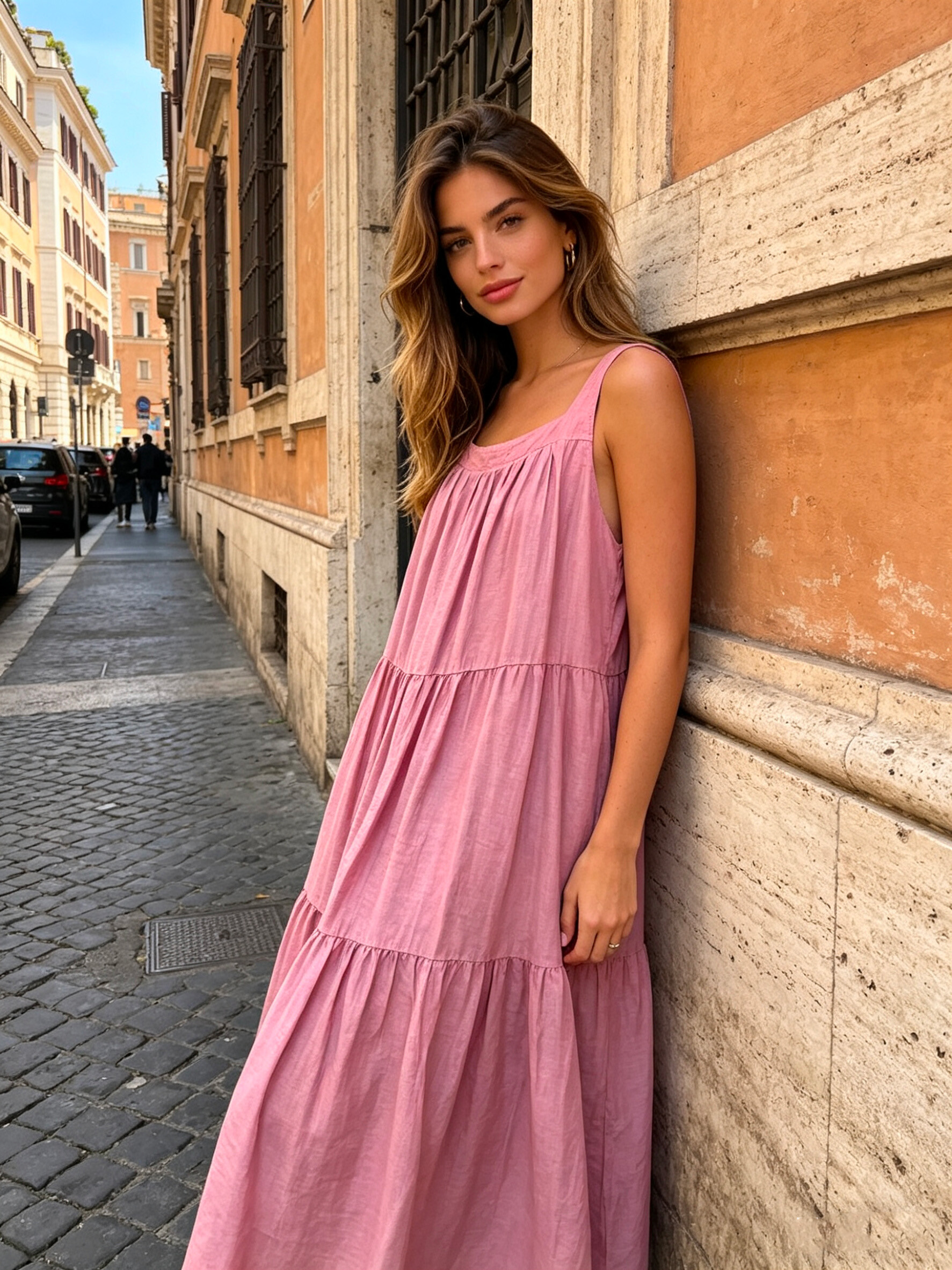Wholesaler V&L BRAND - Women's long dress in tencel, with lining