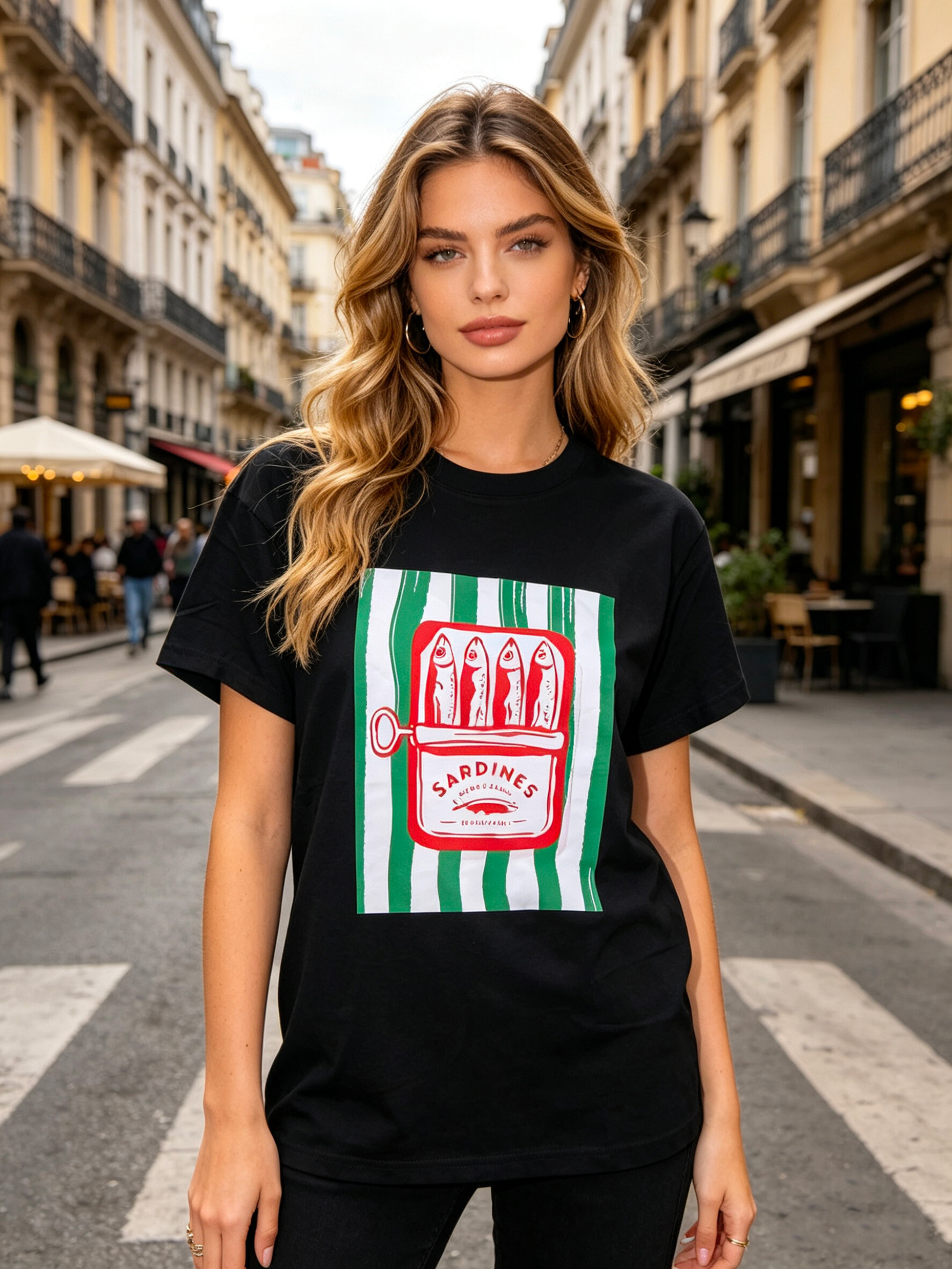 Wholesaler V&L BRAND - Cotton T-shirt, simple and comfortable, with sardine print