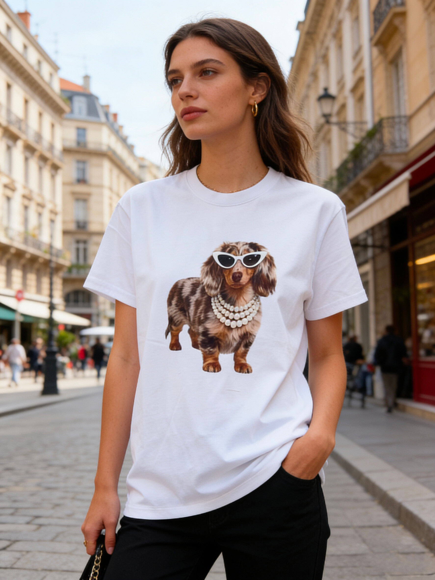 Wholesaler V&L BRAND - Cotton T-shirt with stylish puppy print