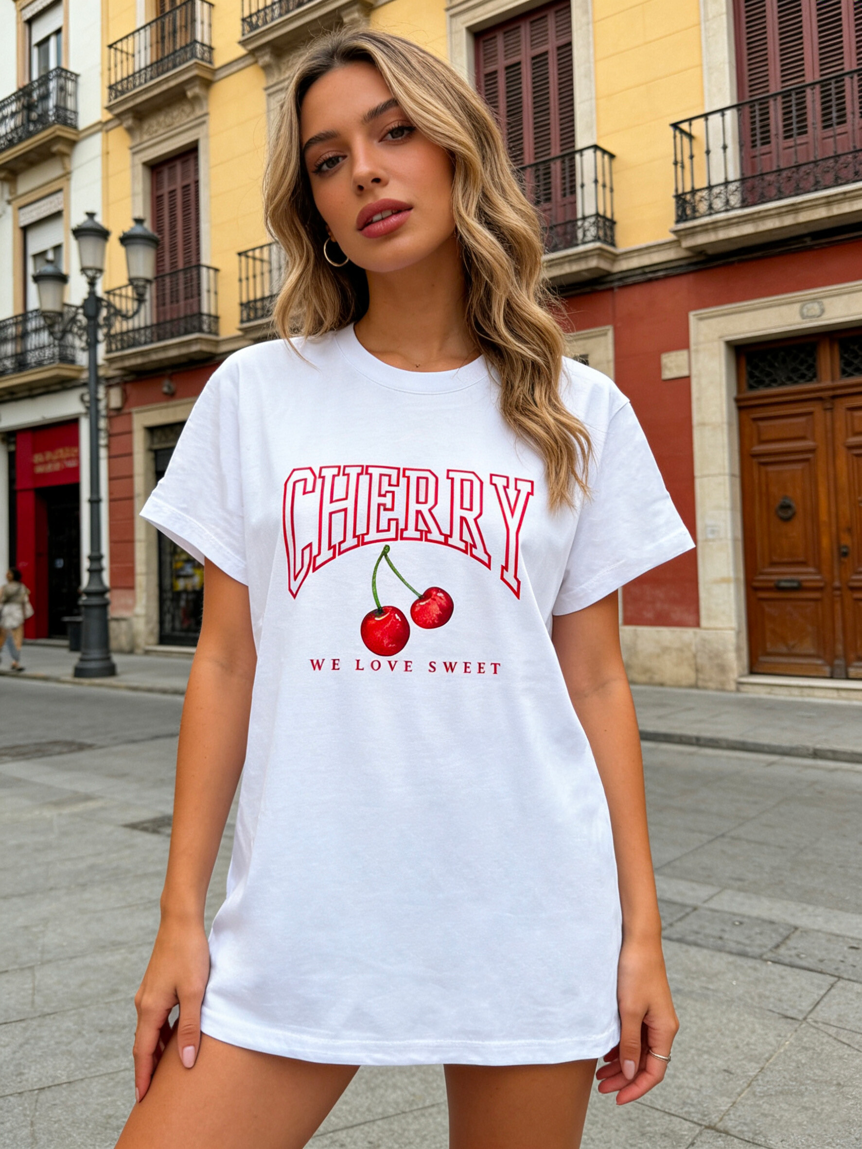 Wholesaler V&L BRAND - Cotton T-shirt with cherry print