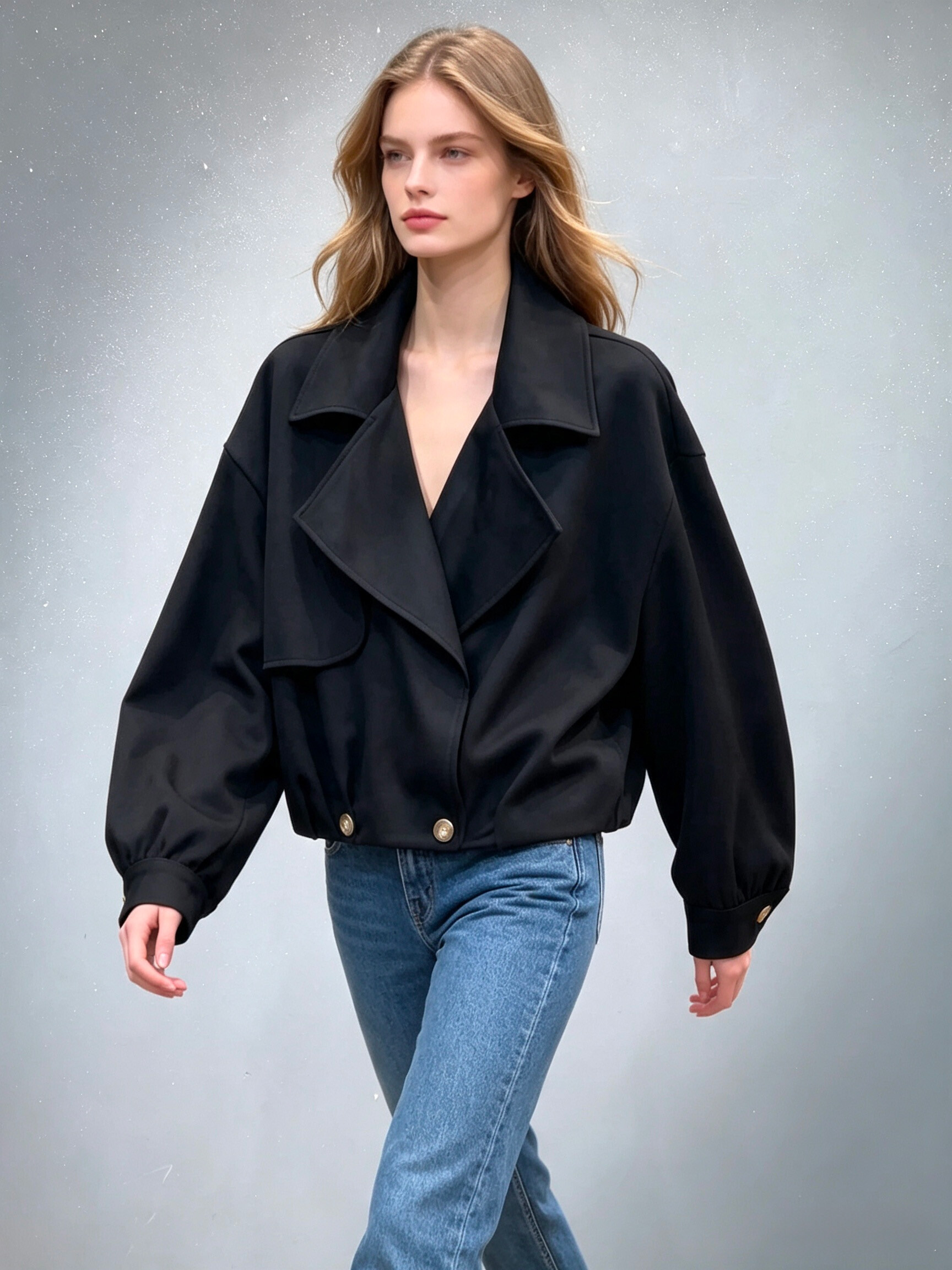 Wholesaler V&L BRAND - Short casual-style jacket in faux suede fabric