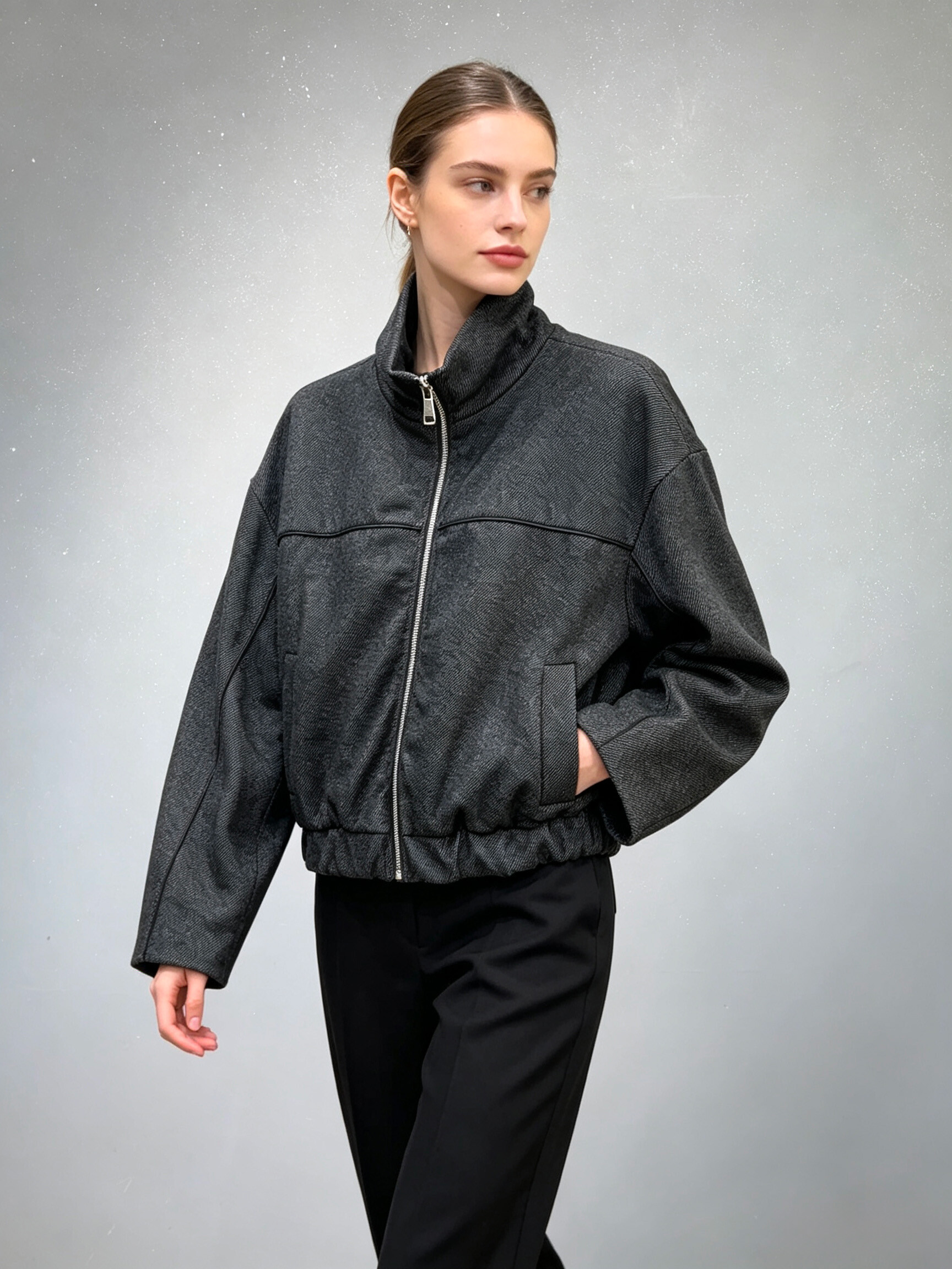 Wholesaler V&L BRAND - Jacket in brushed jacquard fabric, soft to the touch and comfortable.