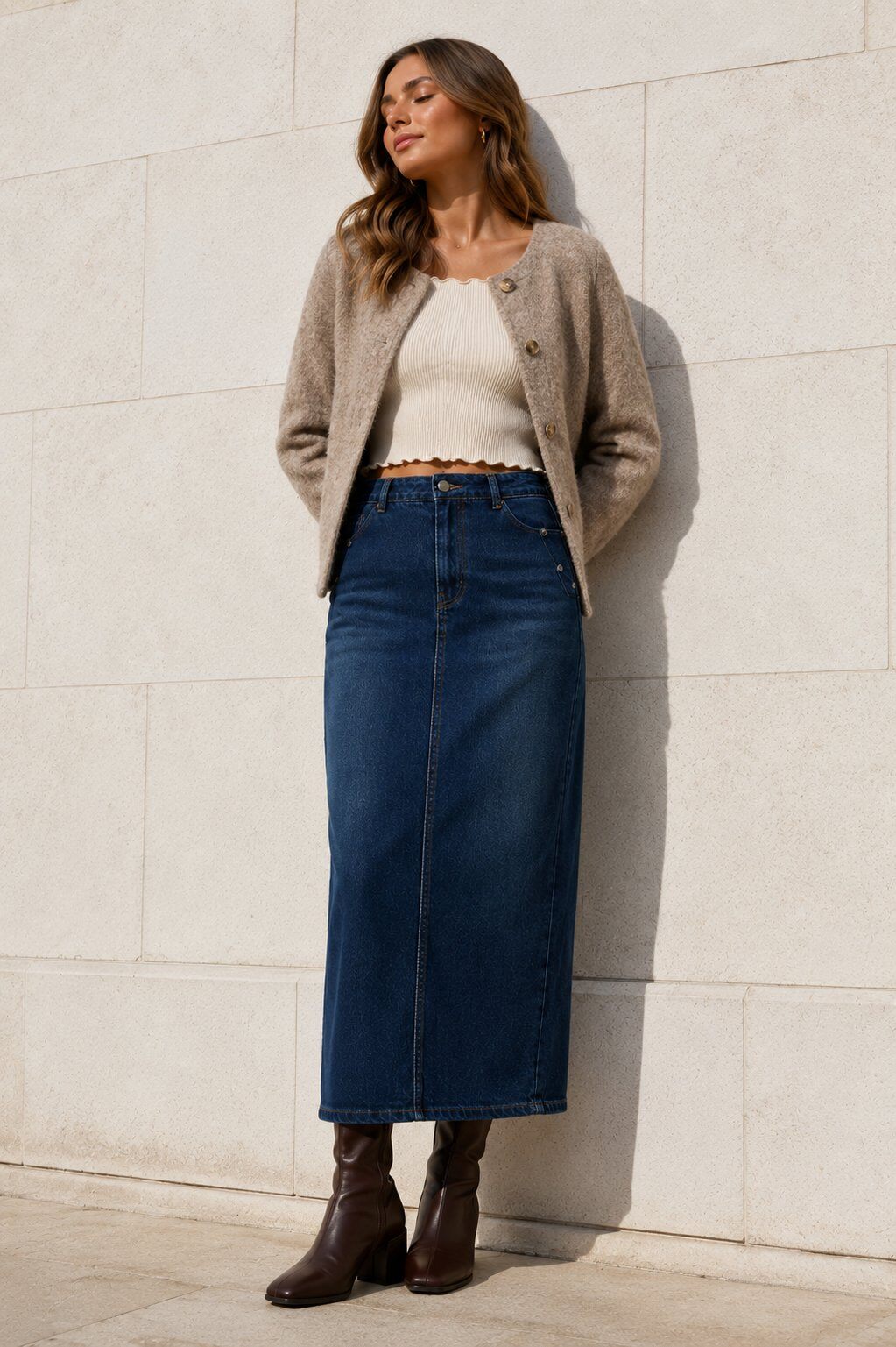 Grossiste VAN DER RICH - Jupe longue denim