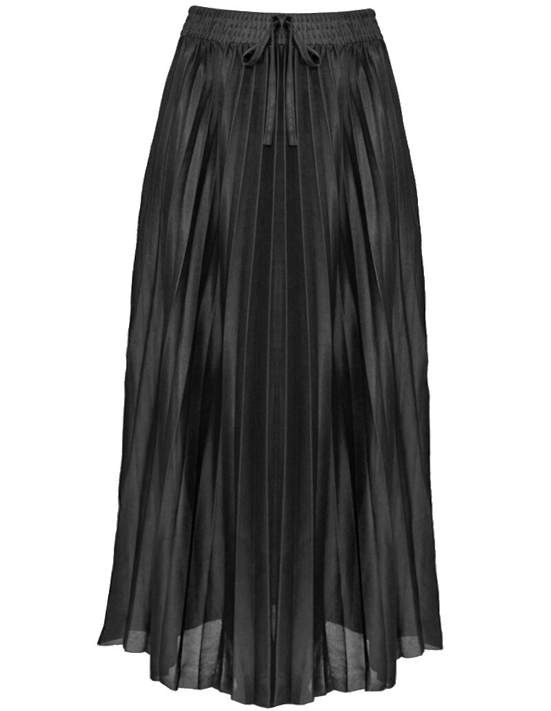 Grossiste VAN DER RICH - Jupe Longue Plissée à Effet Satin avec Taille Elastiquée