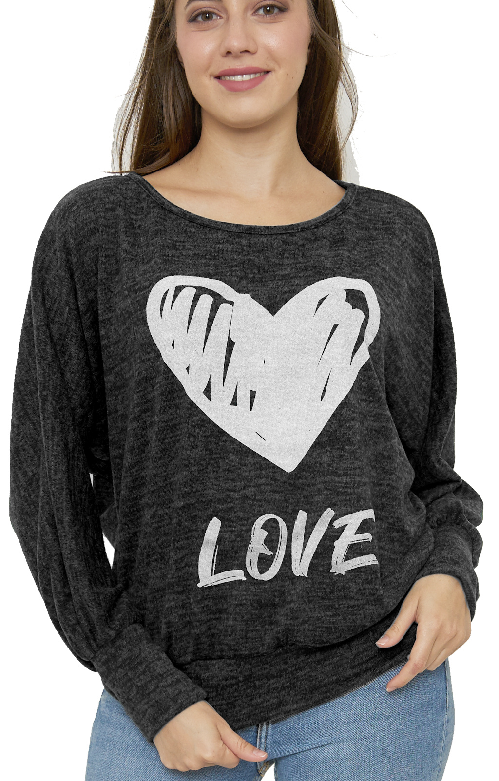 Grossista VAN DER RICH - Maglione oversize con stampa a cuore