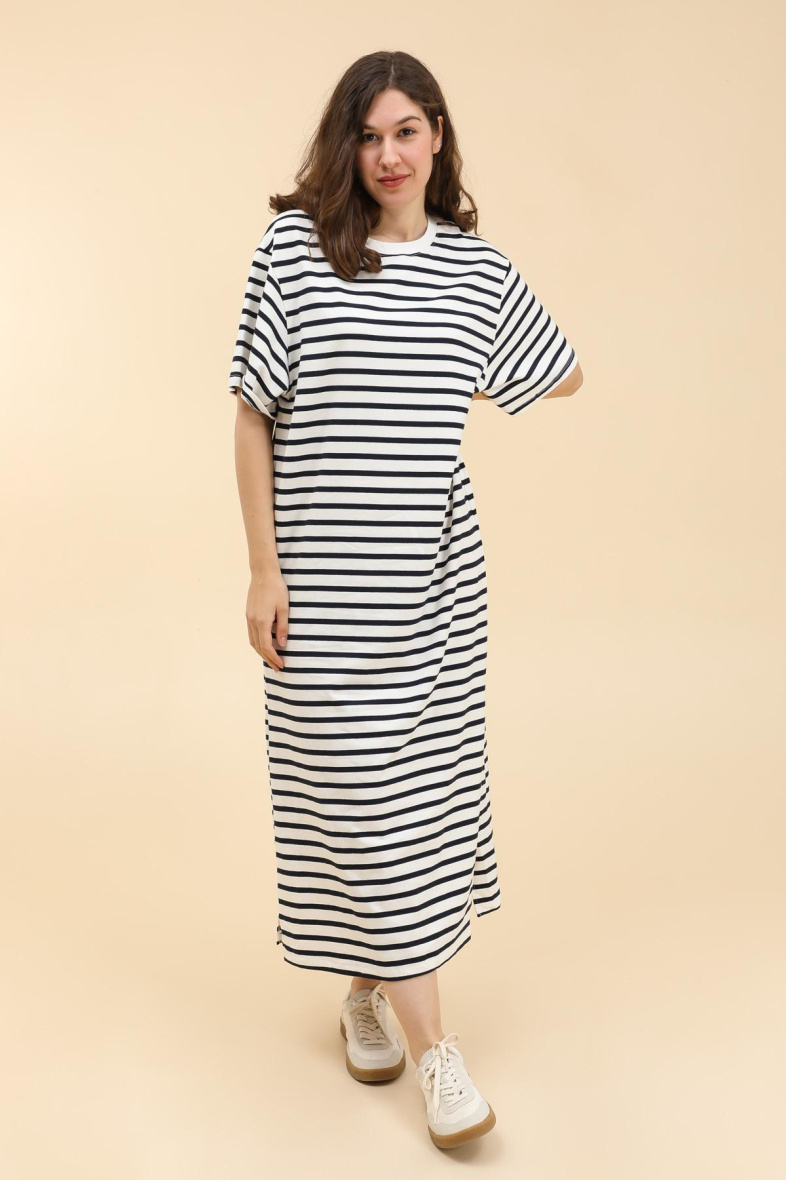 Wholesaler Van Der Rock Grande Taille - plus size long striped T-shirt dress