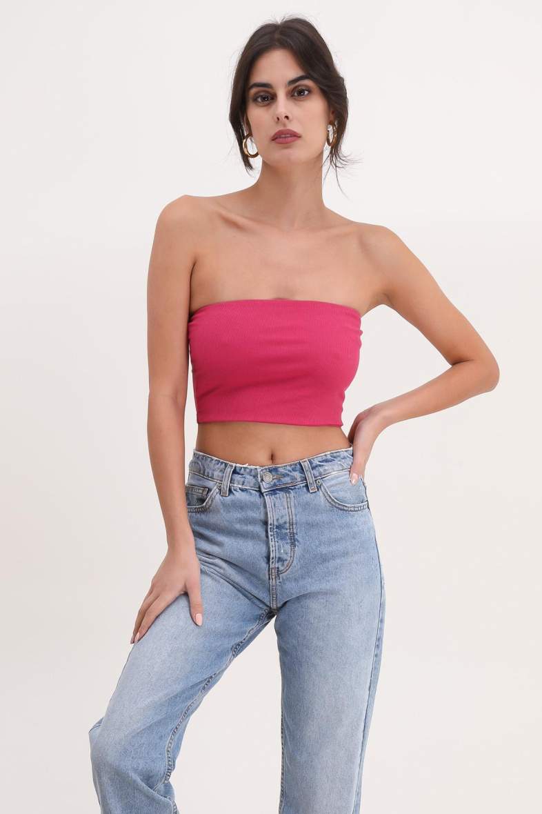 Großhändler Van Der Rock - Schlichtes Bustier mit Futter auf der Brust.