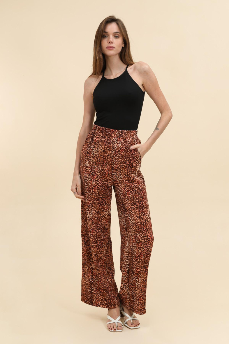 Wholesaler Van Der Rock - Flowy printed pants with elastic waistband