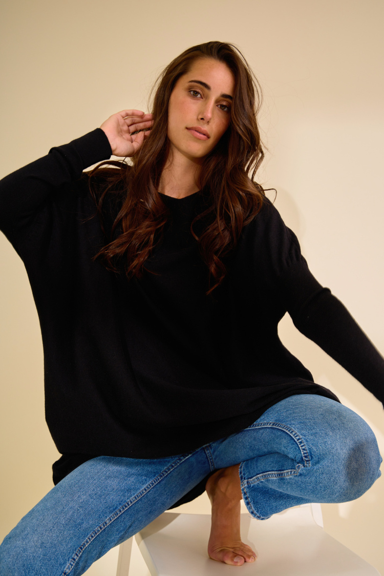 Grossiste Van Der Rock - Pull uni oversize manche longue et col rond