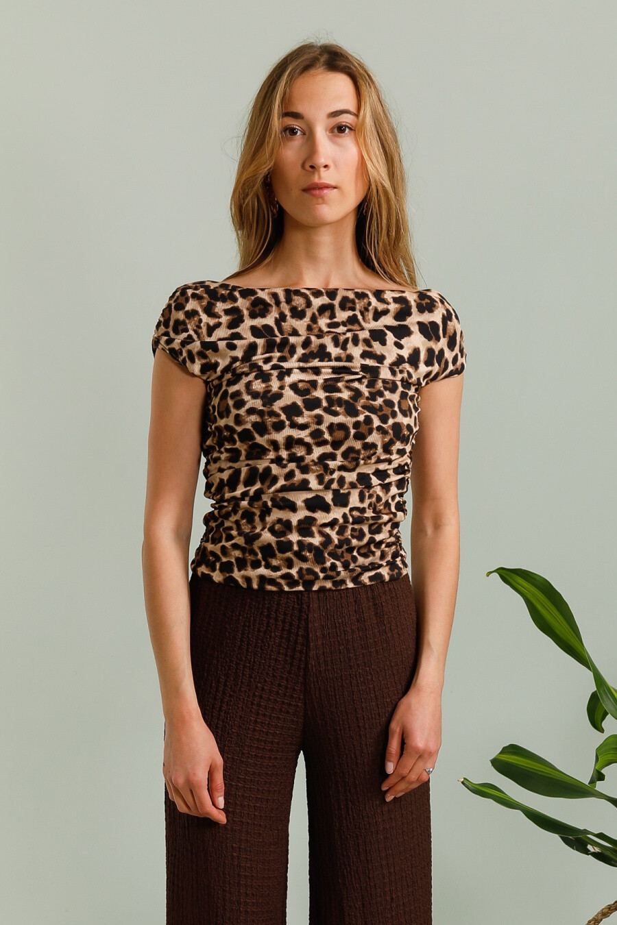Wholesaler Van Der Rock - Leopard printed draped bustier body