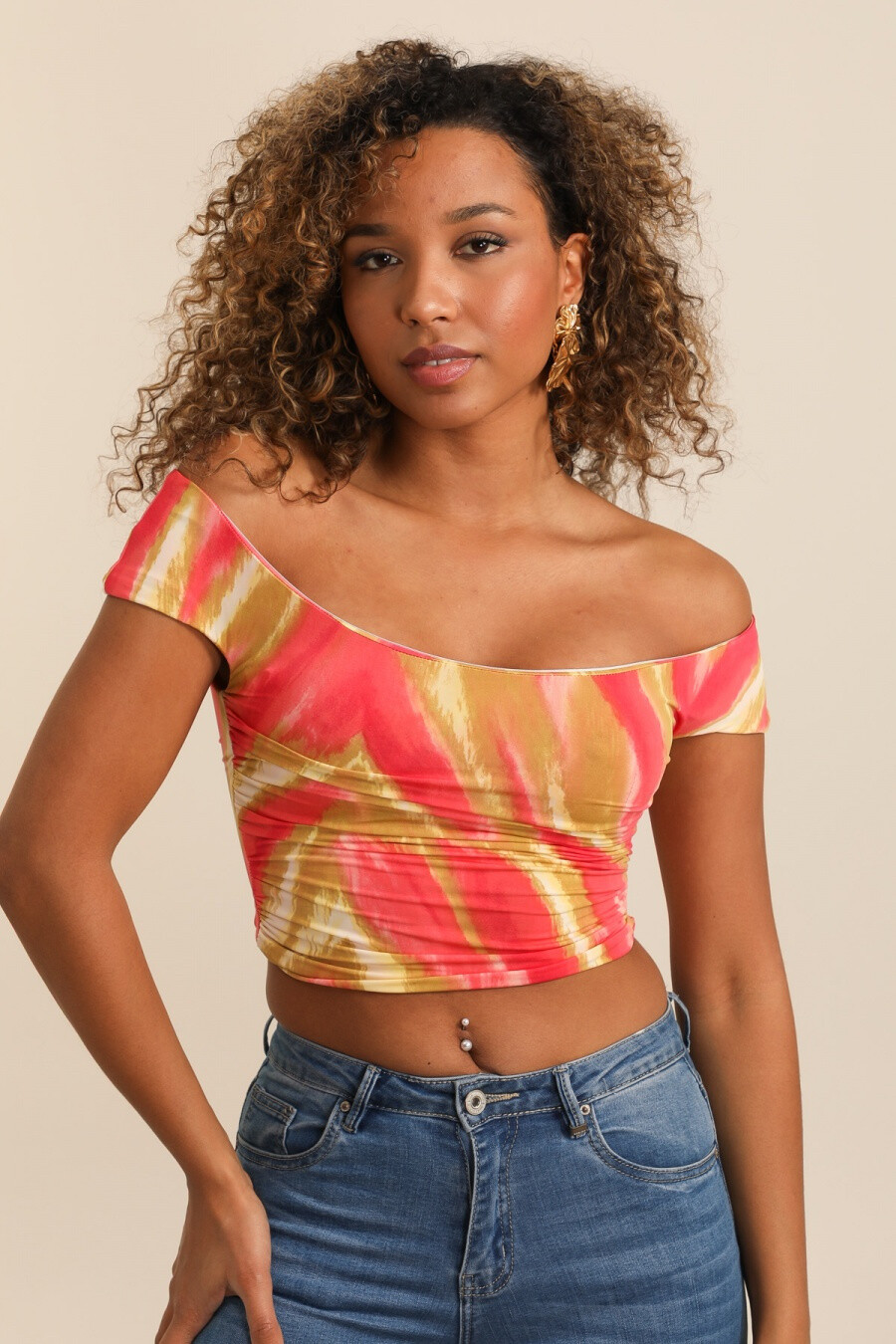 Wholesaler Van Der Rock - Top printed with bare shoulders