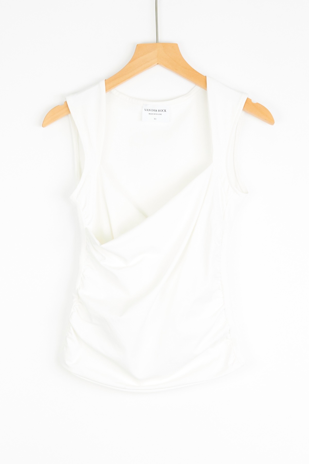 Wholesaler Van Der Rock - Fitted stretch jersey top with crossover neckline
