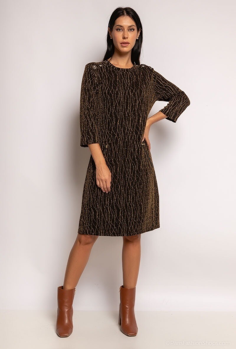 Wholesaler Vega's - Sequined dress with buttons