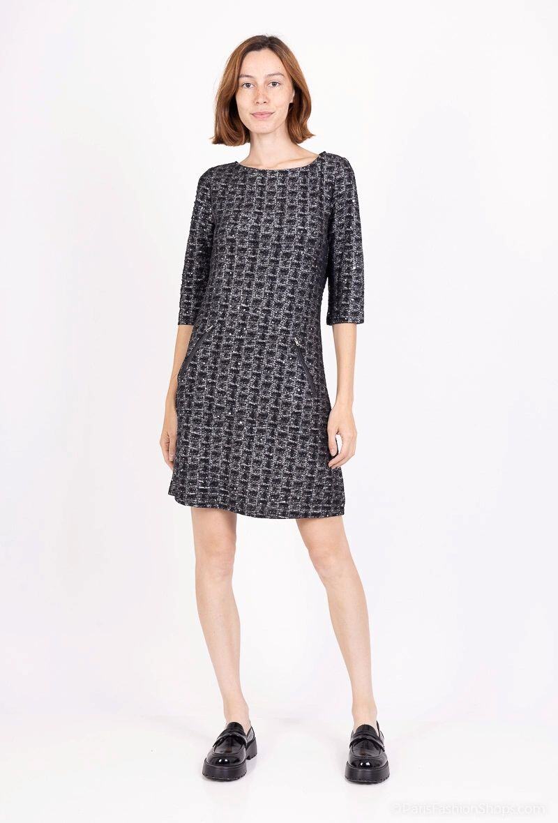 Wholesaler Vega's - Mid-length sequin party dress with pockets