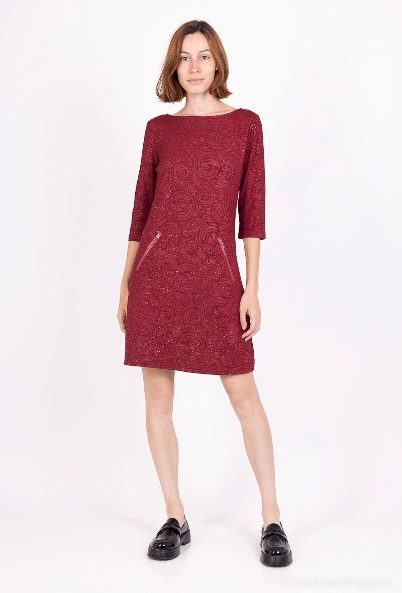 Wholesaler Vega's - Mid-length sequin party dress with pockets