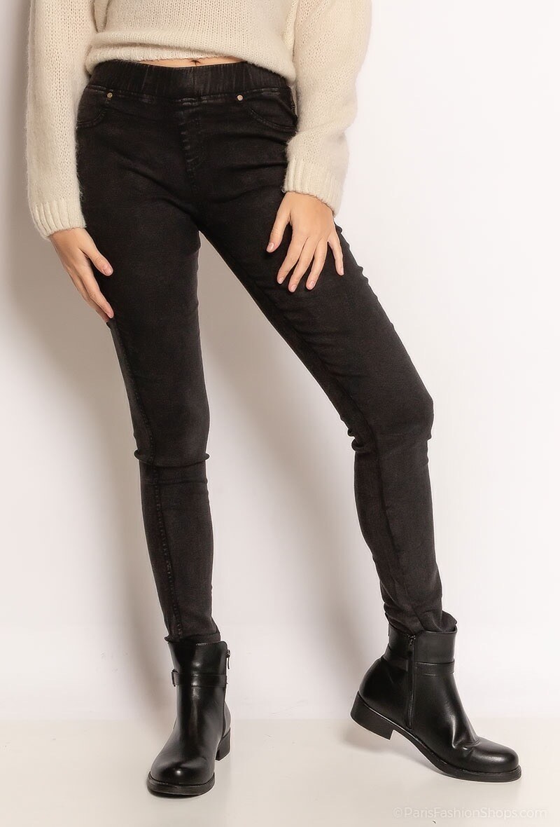 Großhändler Vera Fashion - Leichte Fleece-Jeggings mit zwei Gesäßtaschen