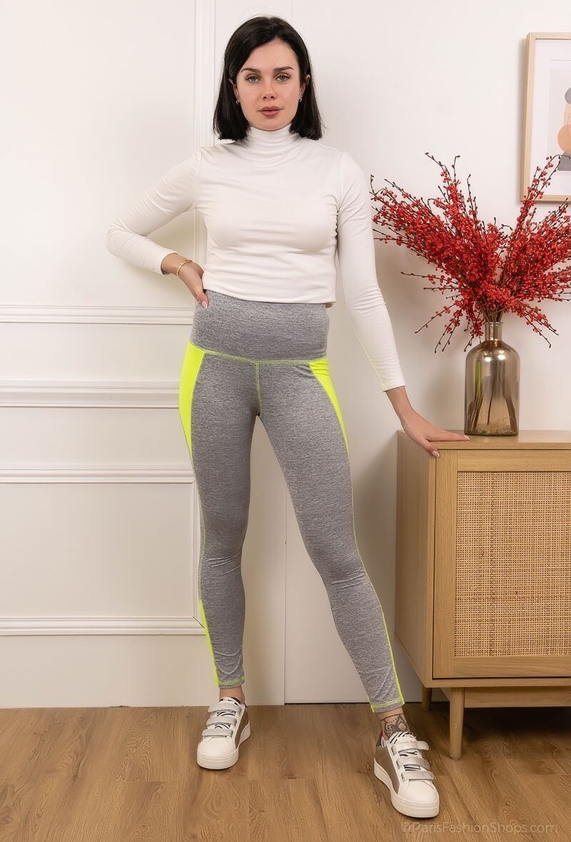 Großhändler Vera Fashion - Zweifarbige Sportleggings mit hoher Taille