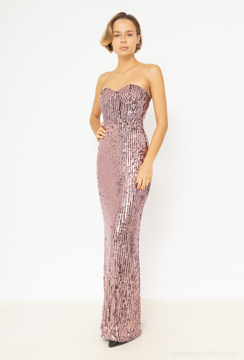 Grossiste Vera & Lucy - Robe bustier à sequins