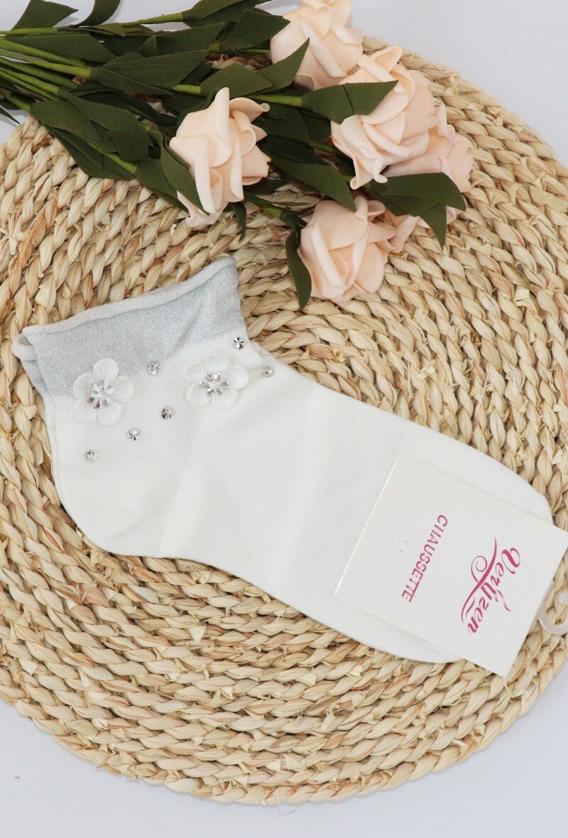 Großhändler Very Zen - Socken mit Blumenapplikationen