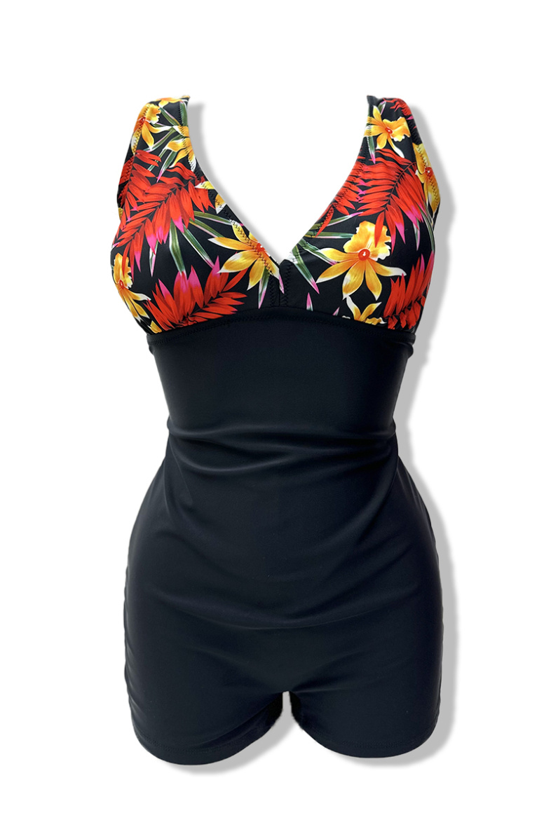 Maillot De Bain 1 Pièce SHEKINI Grande Taille Sportif – Racerback Amincissant, Boxershorts, Confort & Style