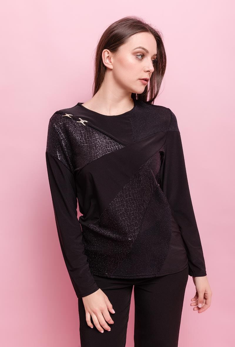Wholesaler Veti Style - Blouse with shiny detail