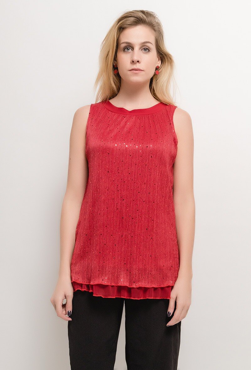 Wholesaler Veti Style - Blouse with reflective polka dots