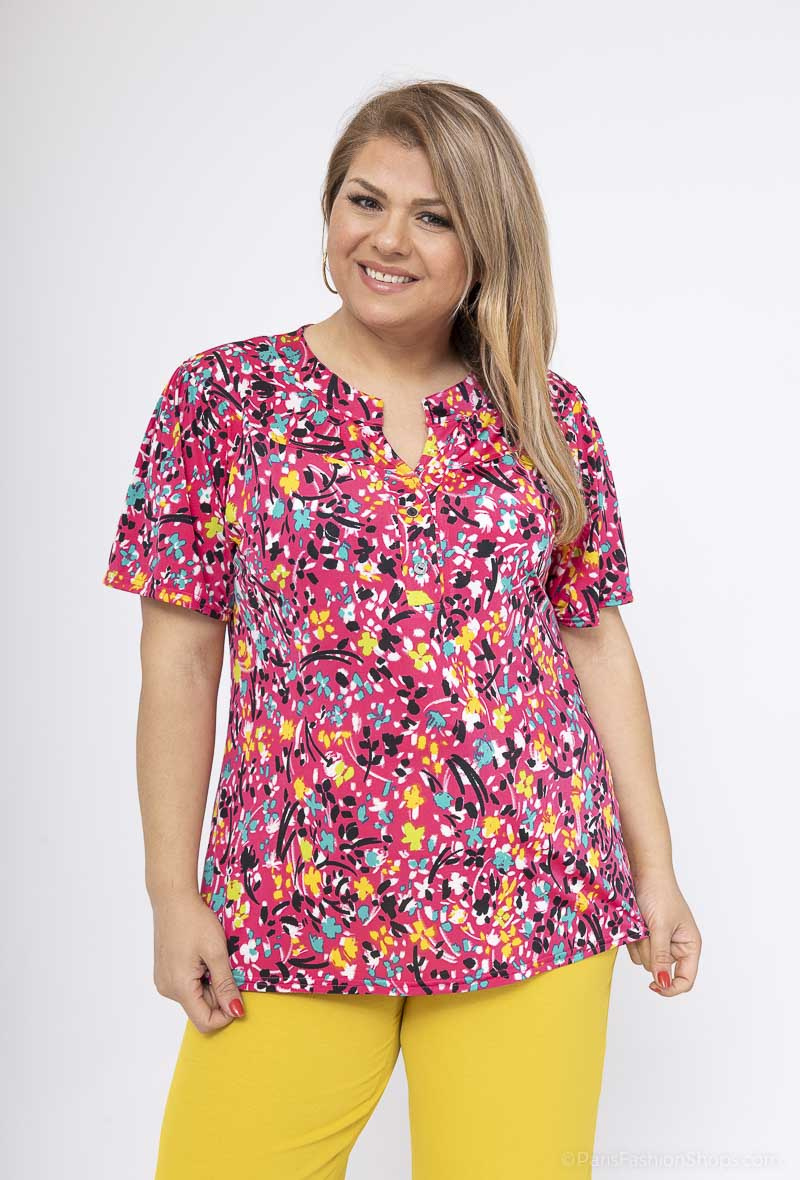 Wholesaler Veti Style - V-neck printed blouse