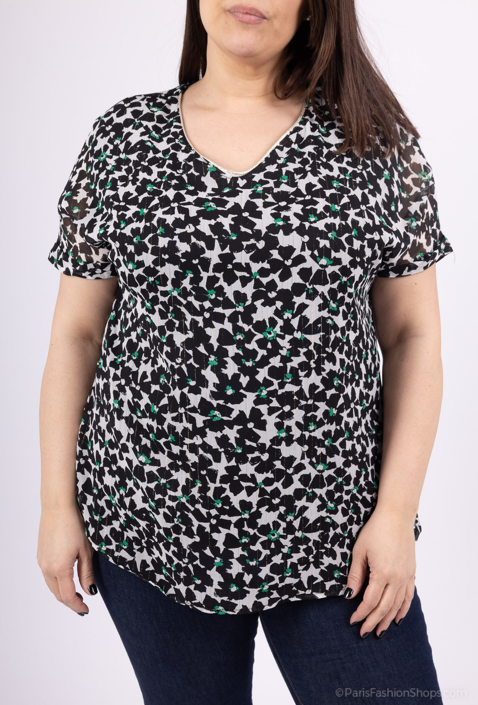 Grossiste Veti Style - Blouse imprimée voile a doublée