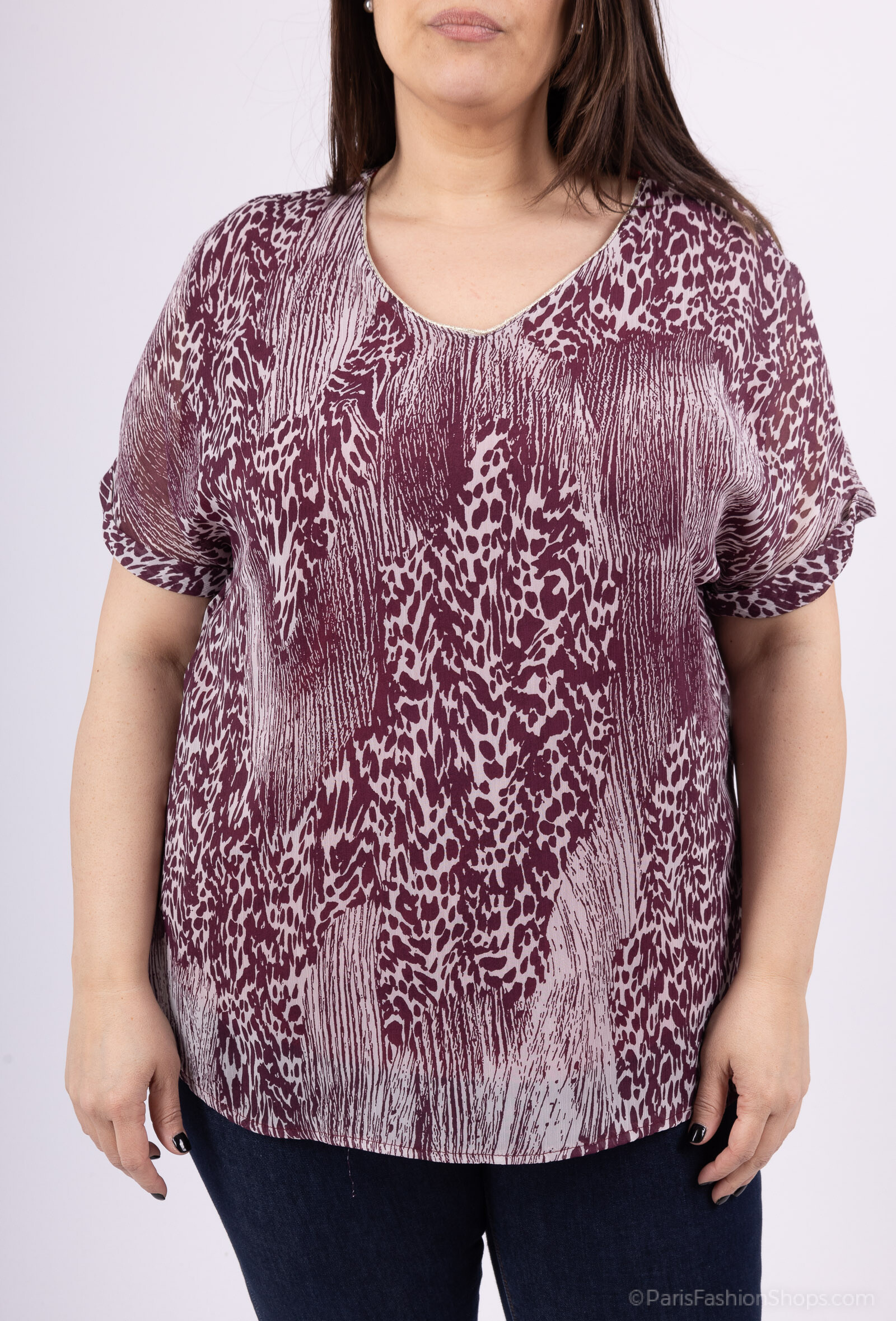 Grossiste Veti Style - Blouse imprimée voile a doublée