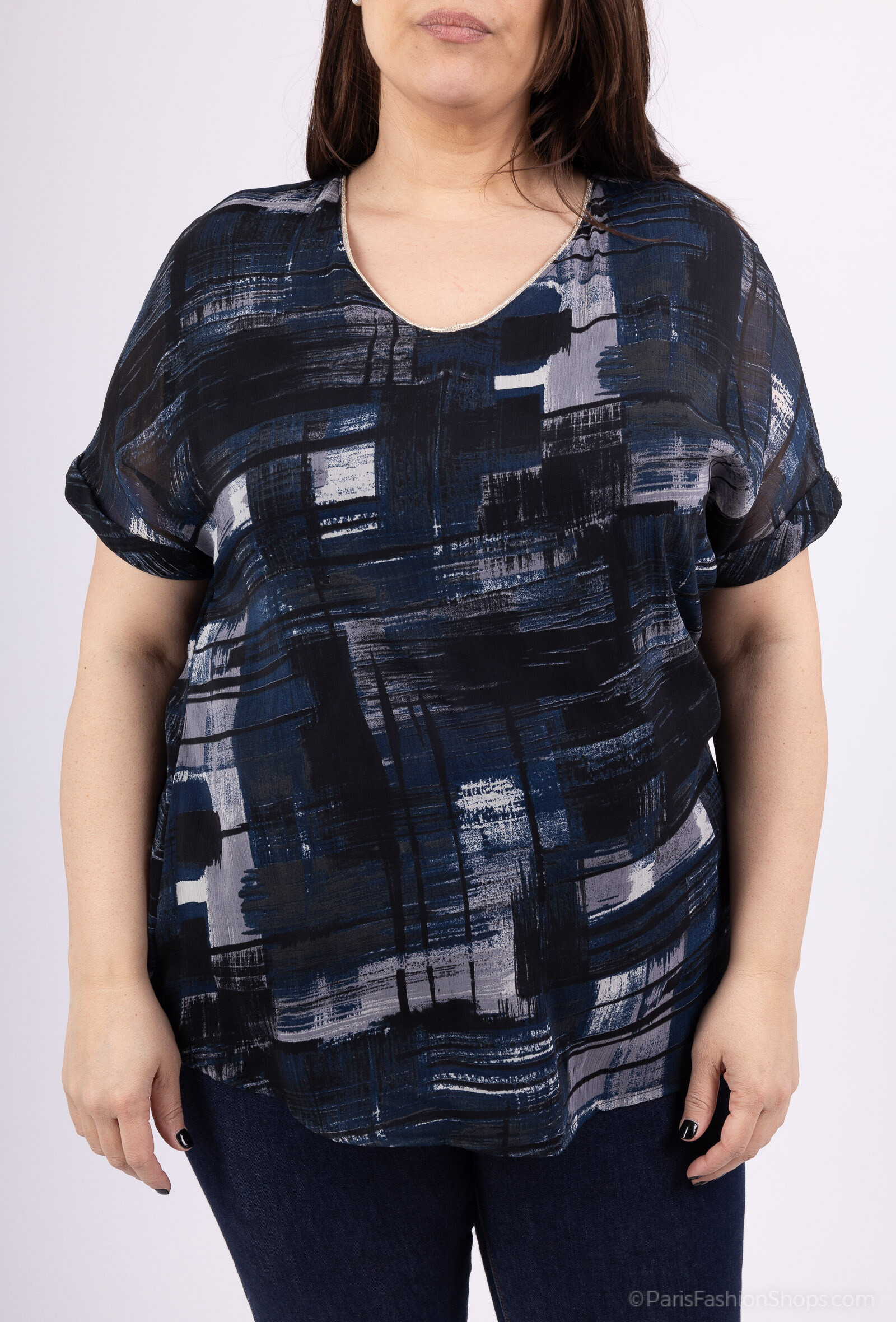 Grossiste Veti Style - Blouse imprimée voile a doublée