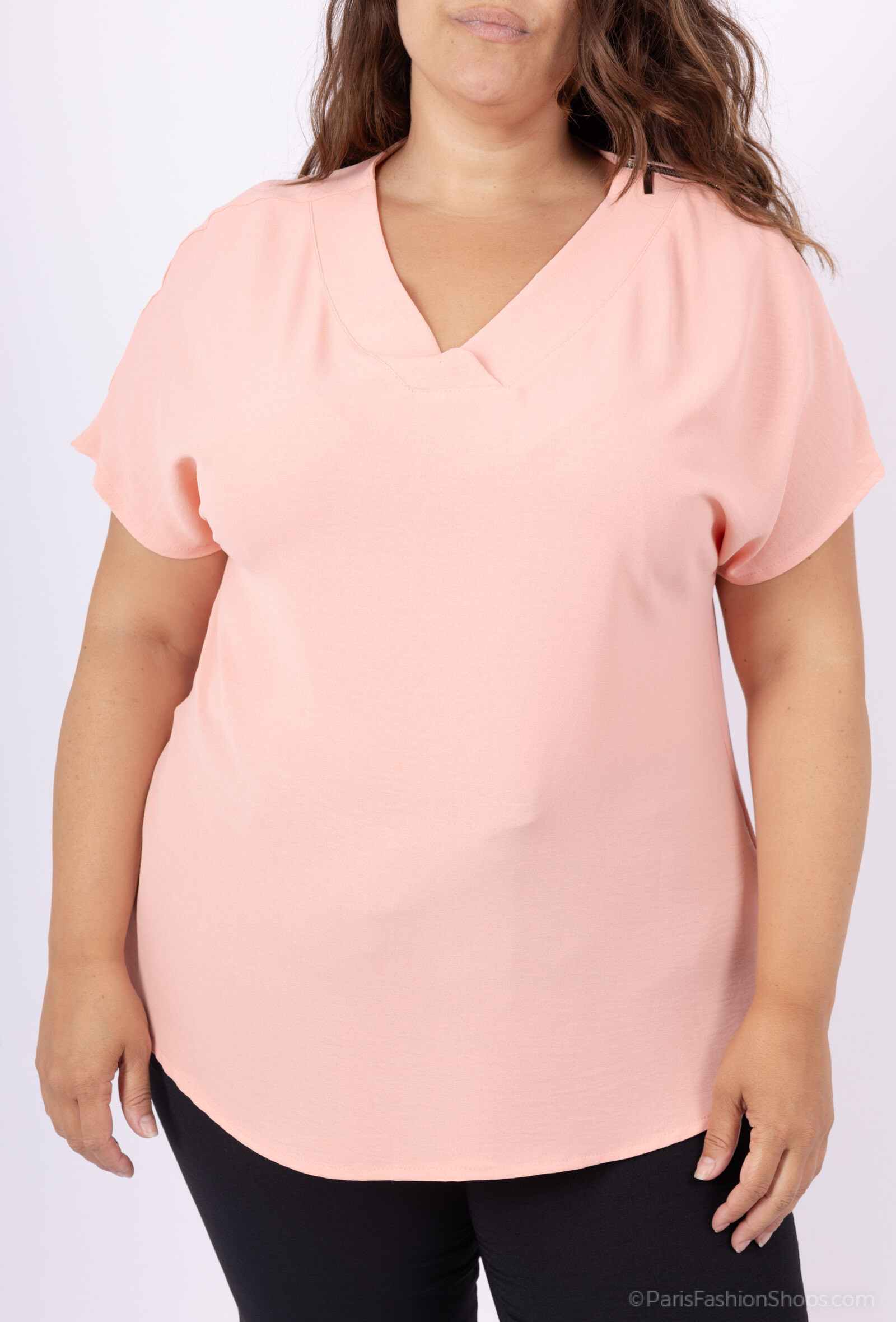 Großhändler Veti Style - Bluse dort sind Reißverschlüsse auf der Schulter