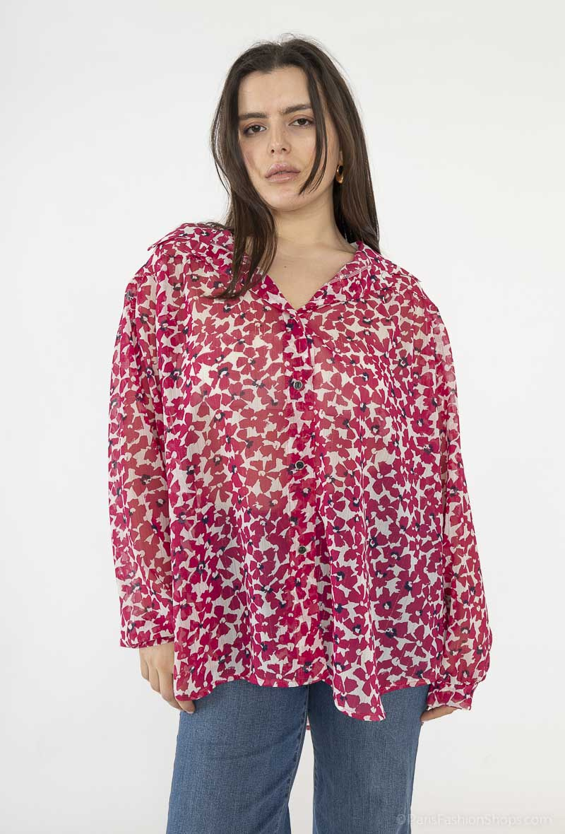 Grossiste Veti Style - Chemises imprimée en voile avec lurex