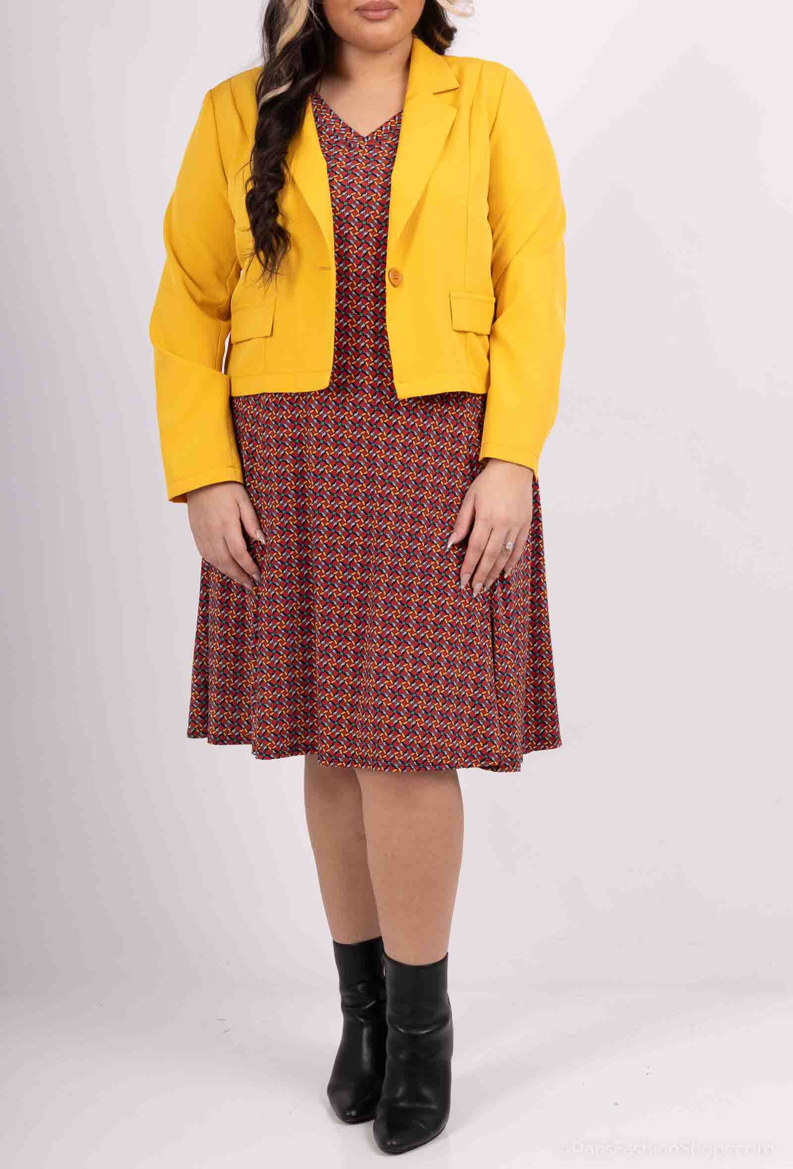 Wholesaler Veti Style - Flared printed dress with jacket together