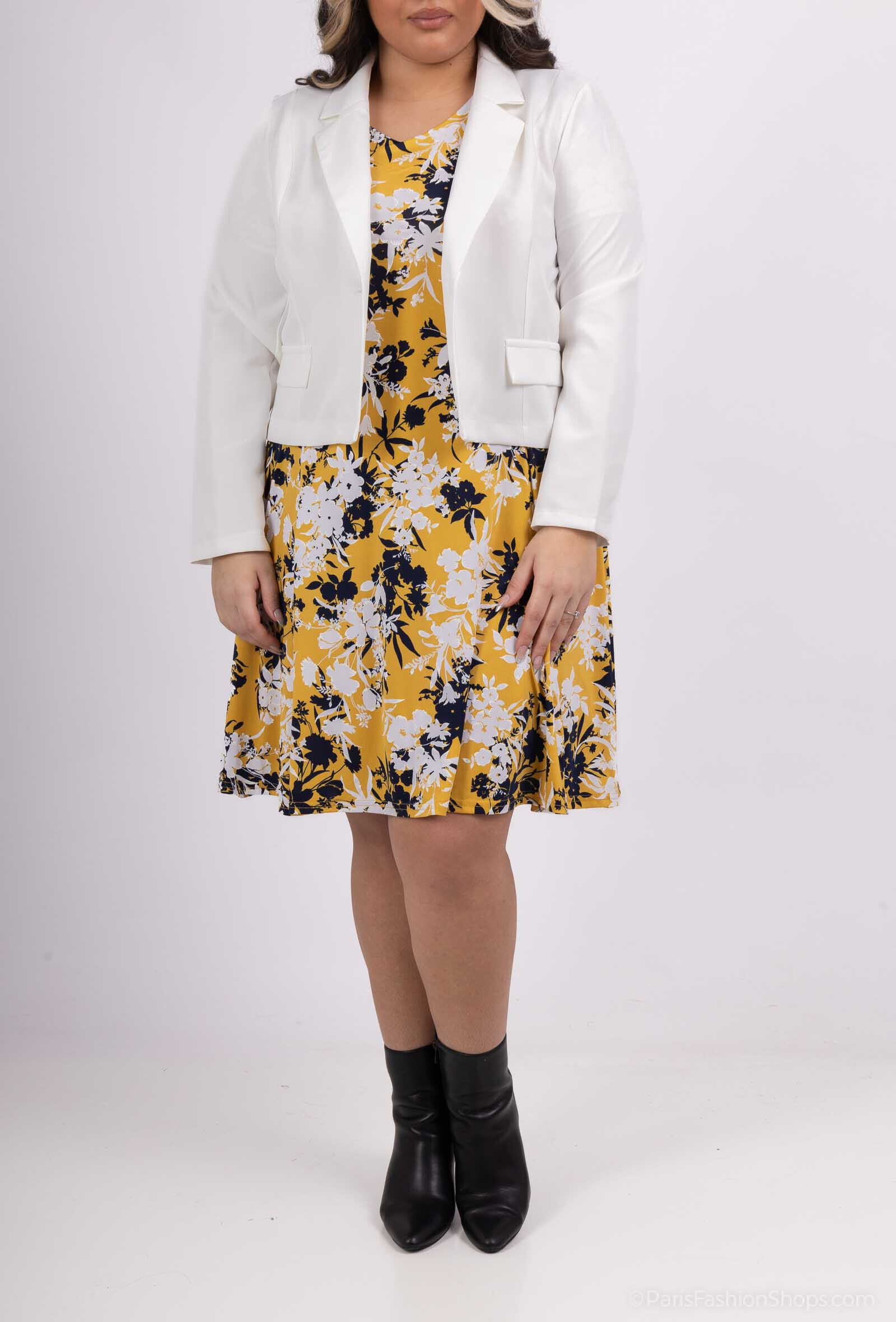 Wholesaler Veti Style - Flared printed dress with jacket together