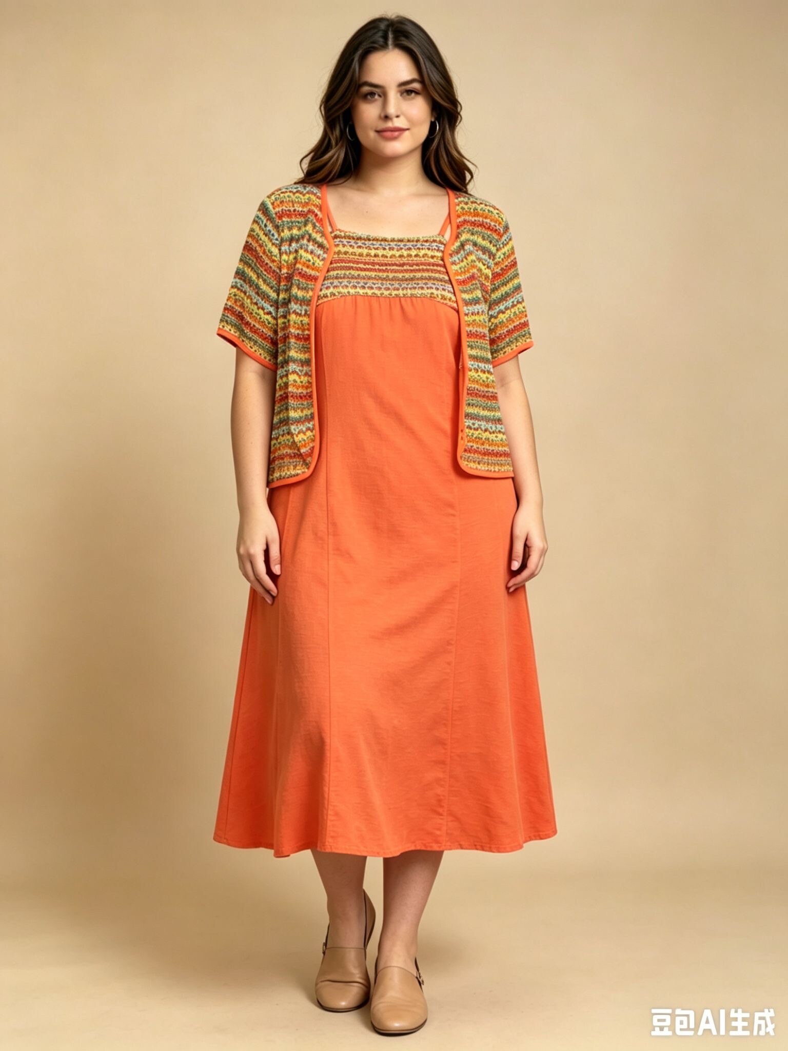 Großhändler Veti Style - Kleid und Strickjacken-Set
