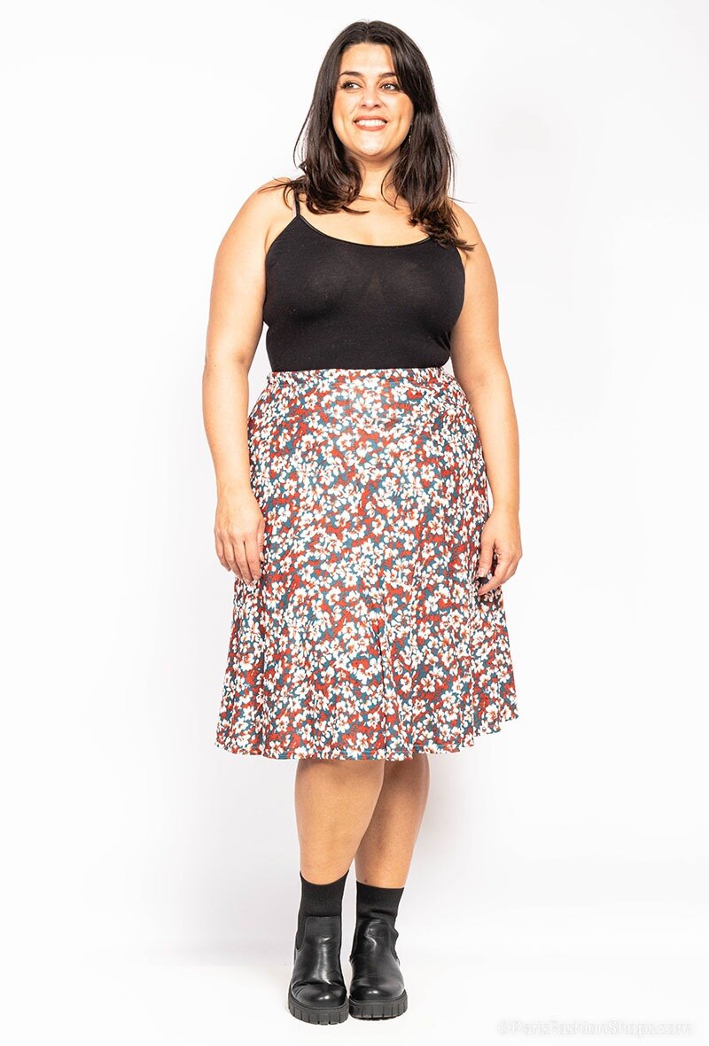 Großhändler Veti Style - Midirock mit Blumenprint