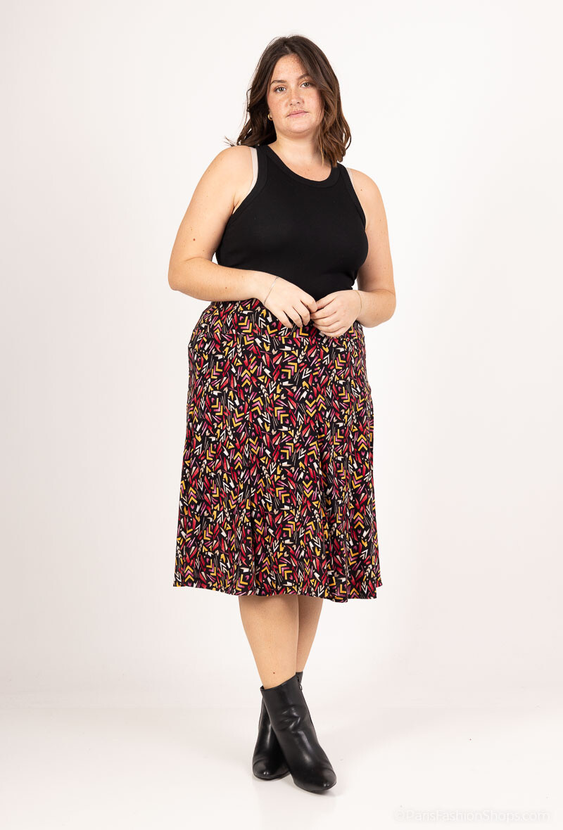 Wholesaler Veti Style - Lined printed skirt