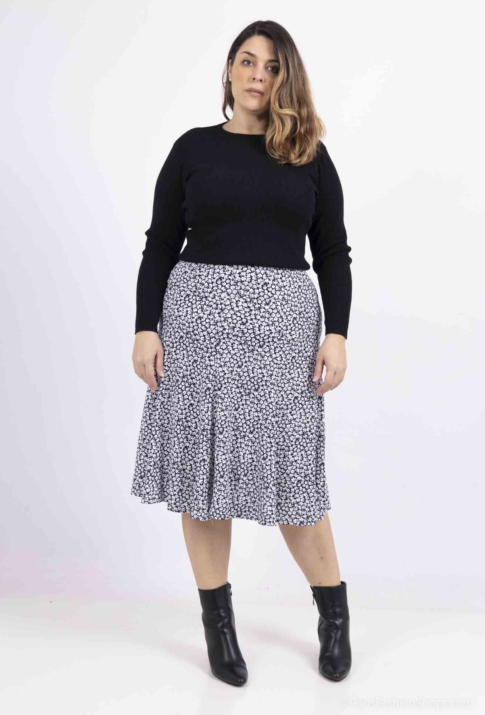 Wholesaler Veti Style - Lined flared printed skirt