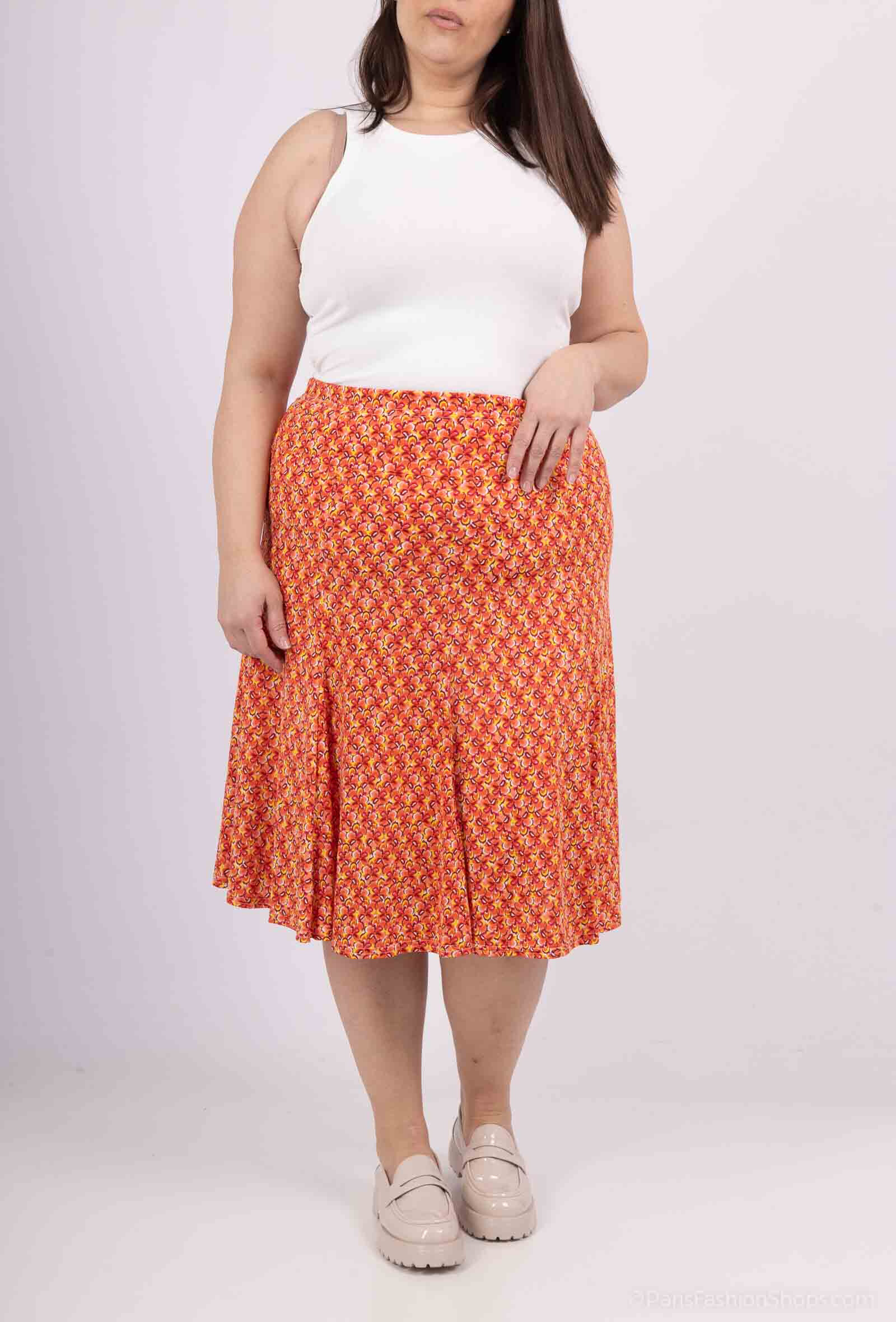 Wholesaler Veti Style - Printed skirt flared in doubles