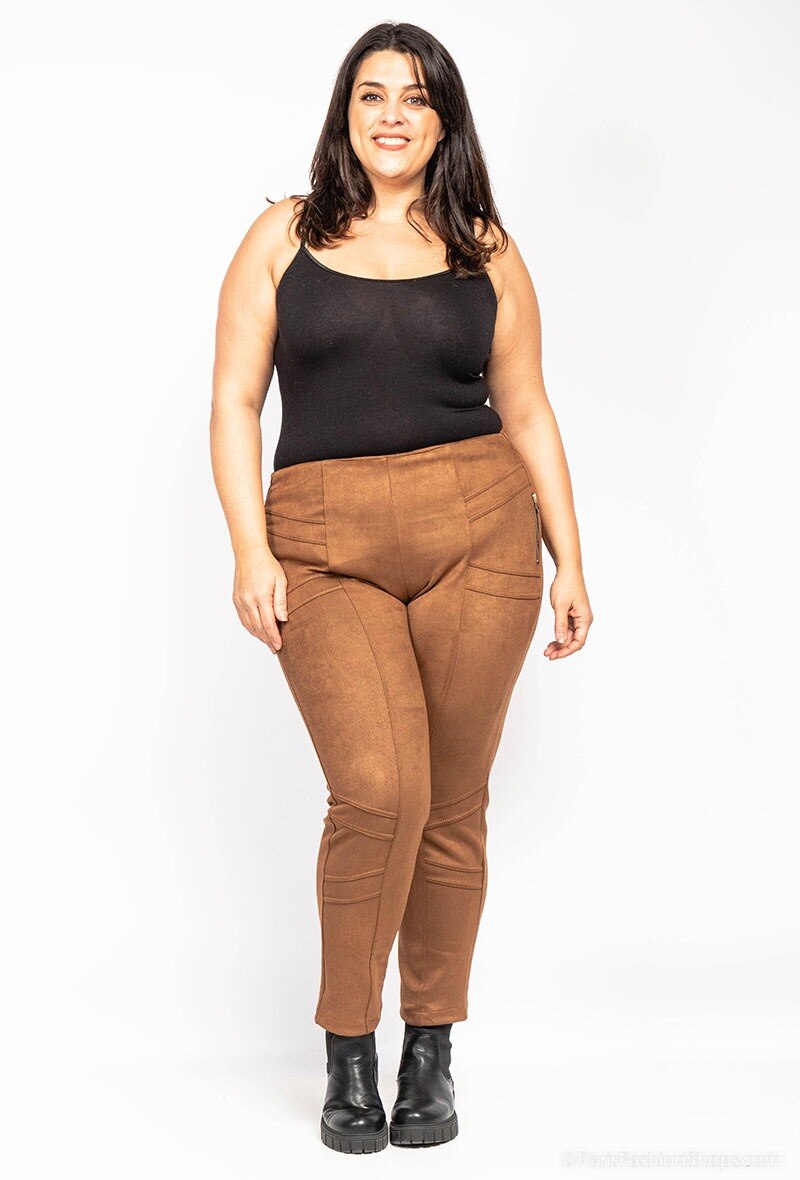 Grossista Veti Style - Pantaloni con effetto camoscio