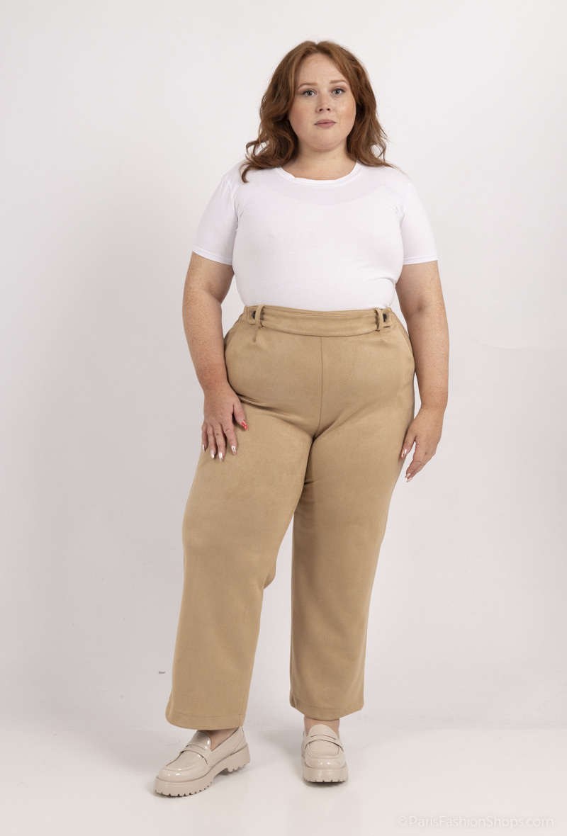 Grossiste Veti Style - Pantalons en suédine à ceinture