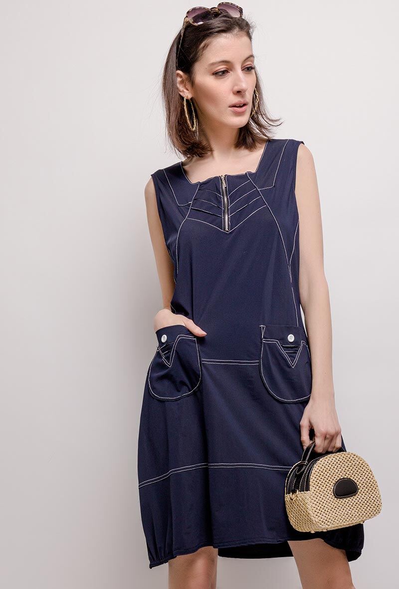 Grossiste Veti Style - Robe stretch avec poches