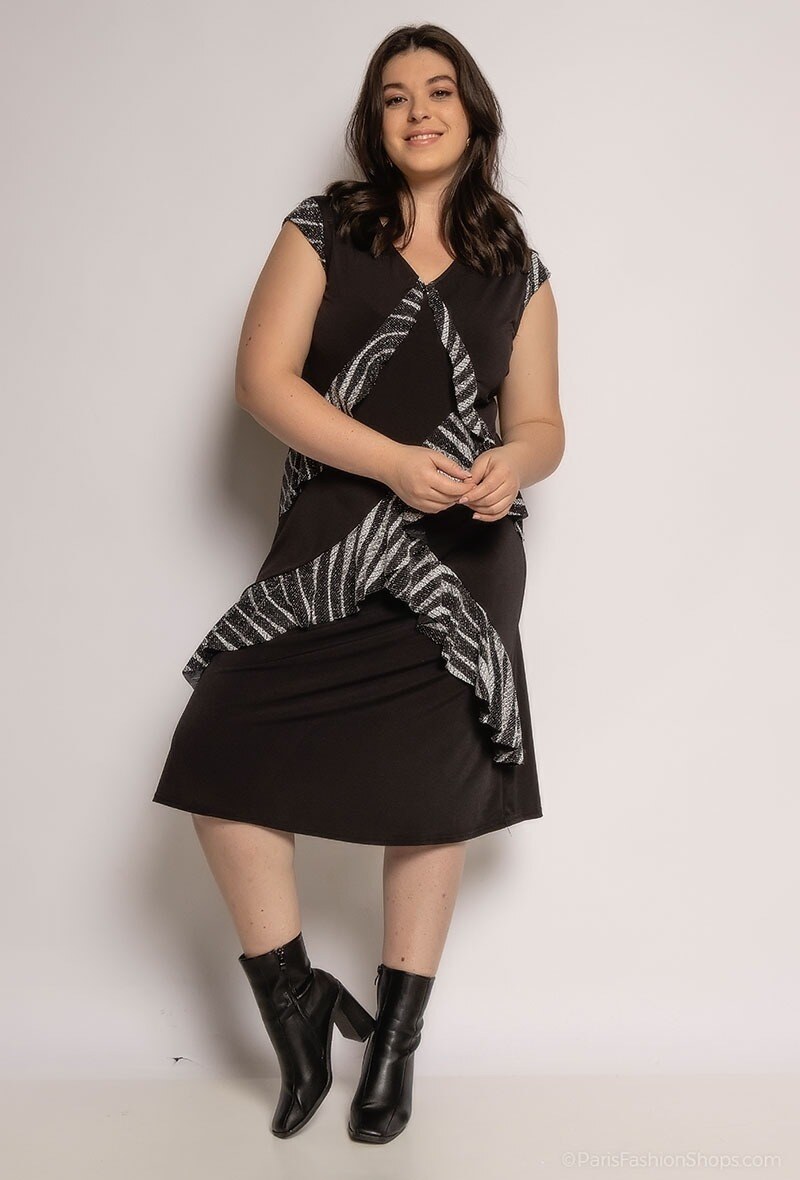 Grossiste Veti Style - Robe pailletée à imprimé zèbre