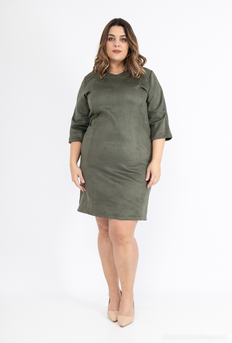 Wholesaler Veti Style - Suede effect dress