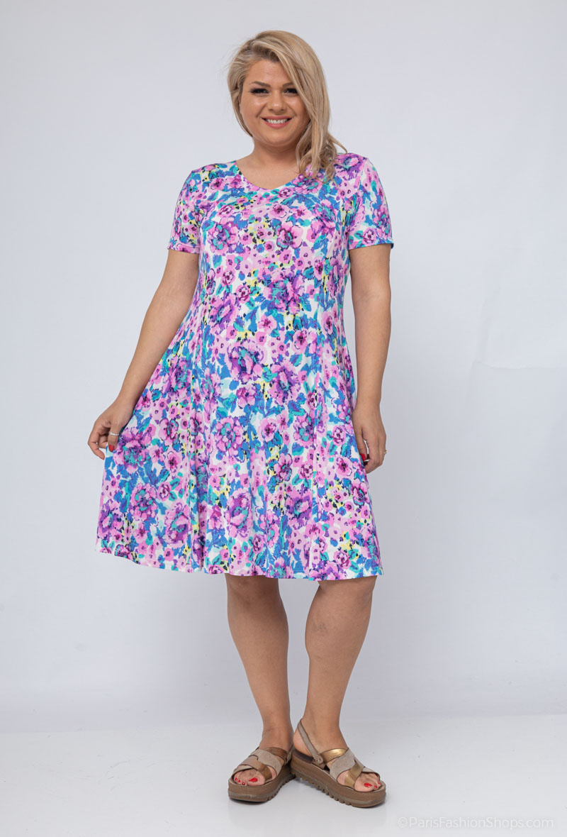 Wholesaler Veti Style - Flared printed dress