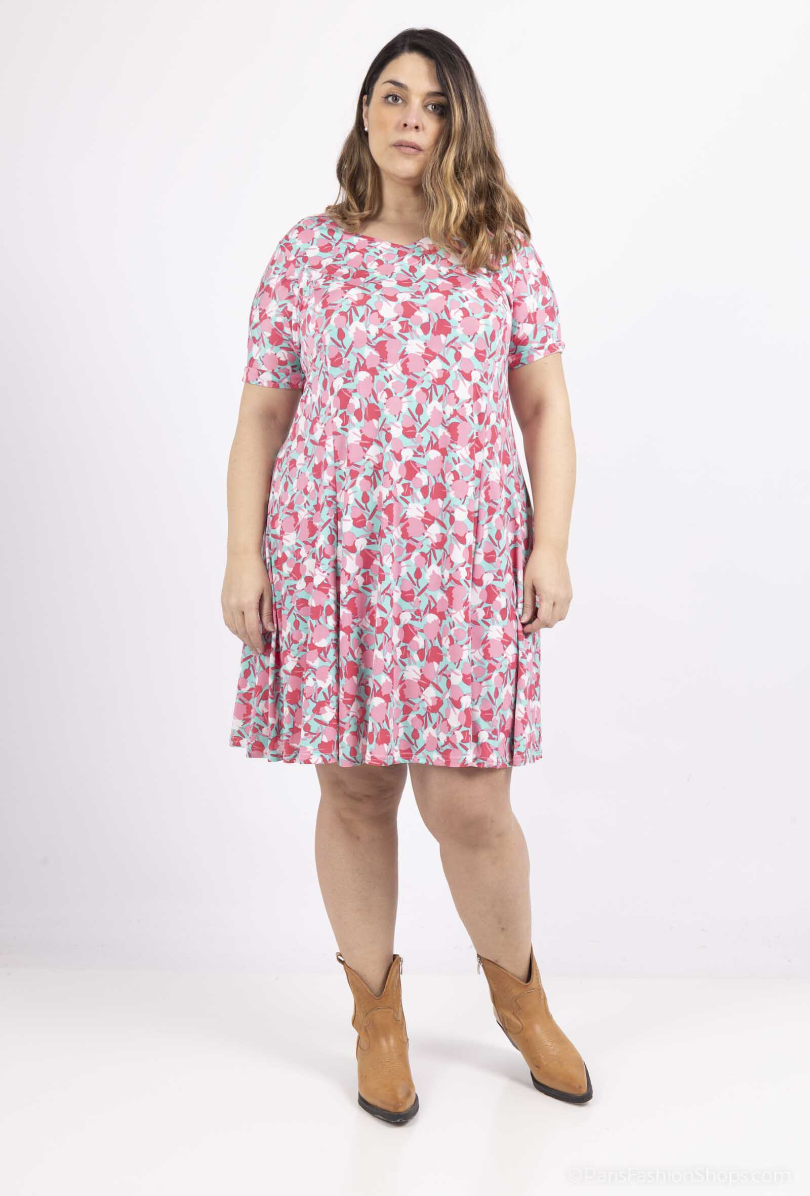 Wholesaler Veti Style - Flared printed dress