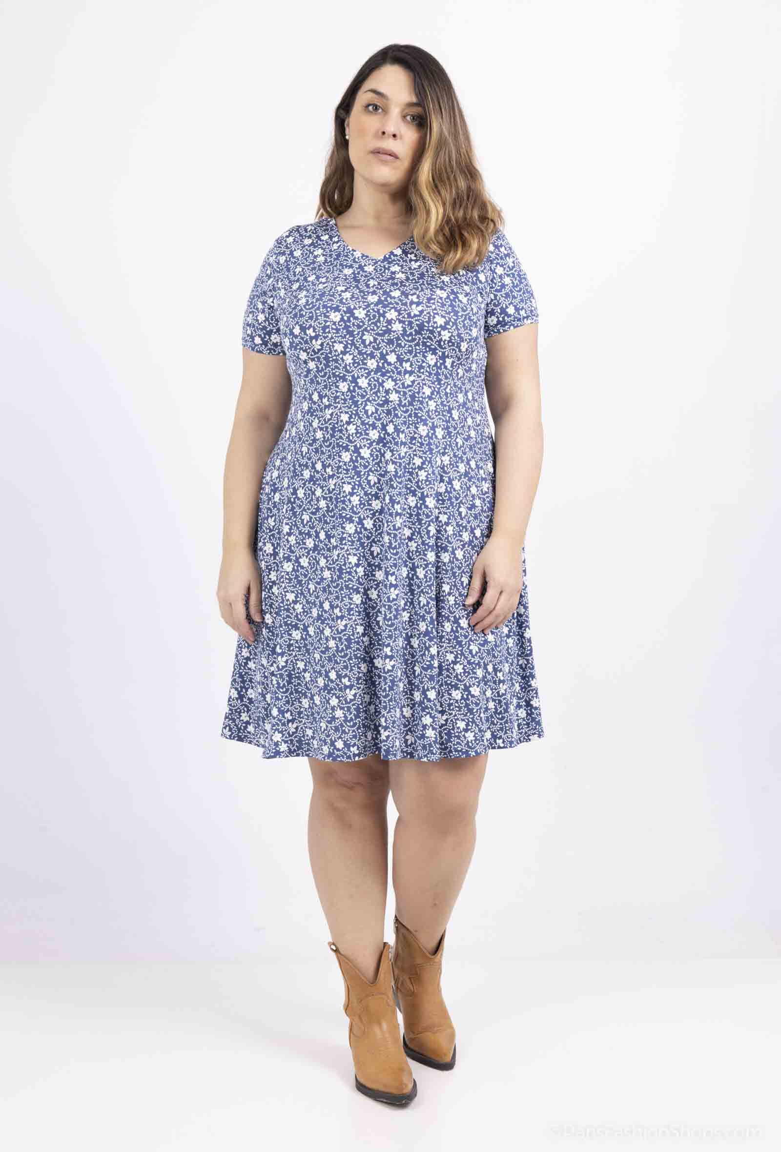 Wholesaler Veti Style - Flared printed dress