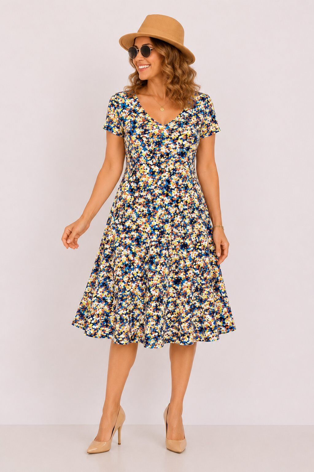 Grossiste Veti Style - Robe imprimée évasés