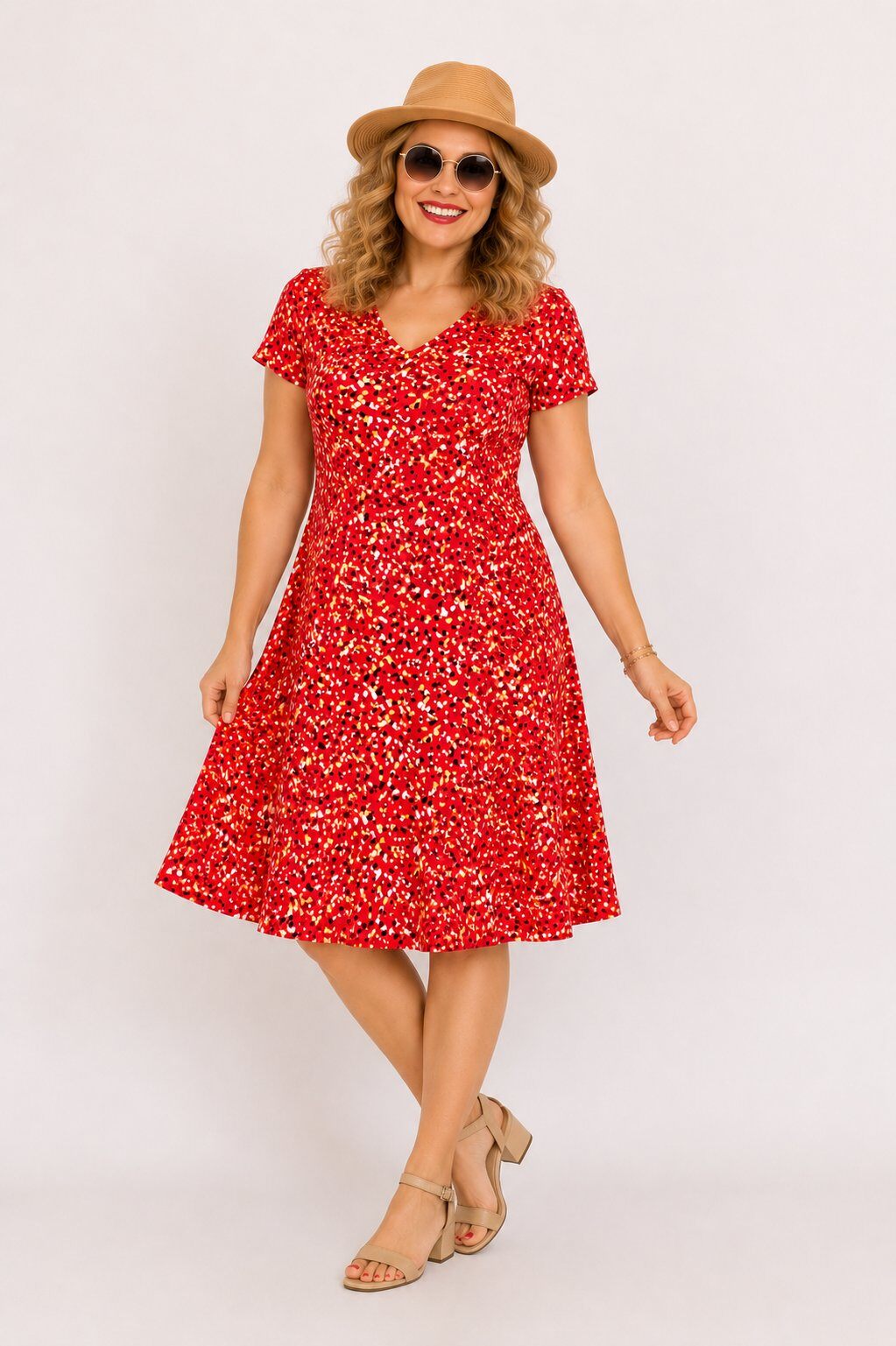 Grossiste Veti Style - Robe imprimée évasés